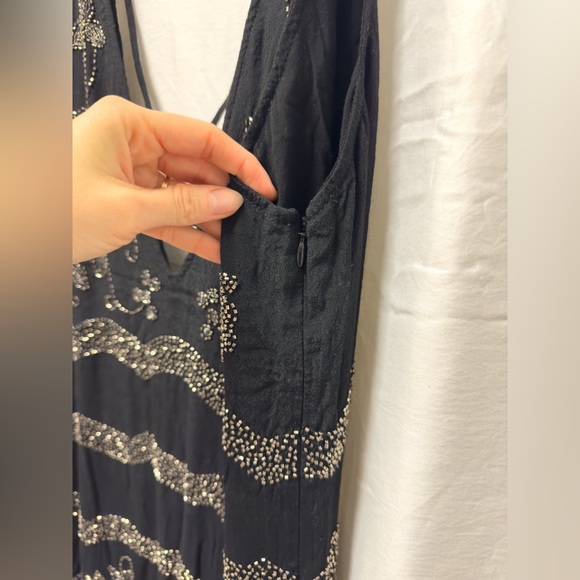 Free People Bali Mad Love beaded Mini Dress Black size Medium NWOT - Picture 6 of 9